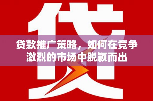 江源贷款推广策略，如何在竞争激烈的市场中脱颖而出