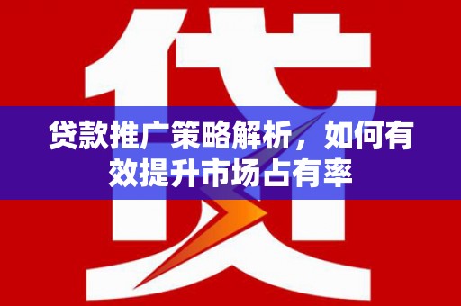 江源贷款推广策略解析，如何有效提升市场占有率