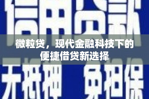 江源微粒贷，现代金融科技下的便捷借贷新选择