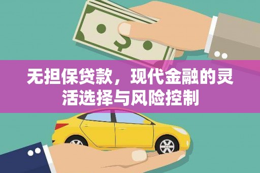 江源无担保贷款，现代金融的灵活选择与风险控制