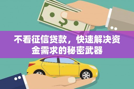 江源不看征信贷款，快速解决资金需求的秘密武器