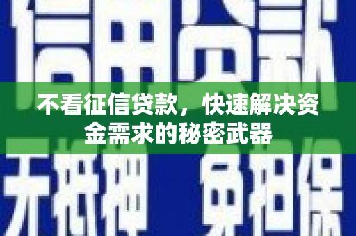 江源不看征信贷款，快速解决资金需求的秘密武器