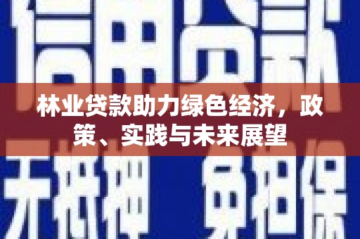 江源林业贷款助力绿色经济，政策、实践与未来展望