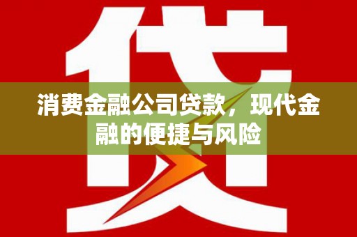 江源消费金融公司贷款，现代金融的便捷与风险