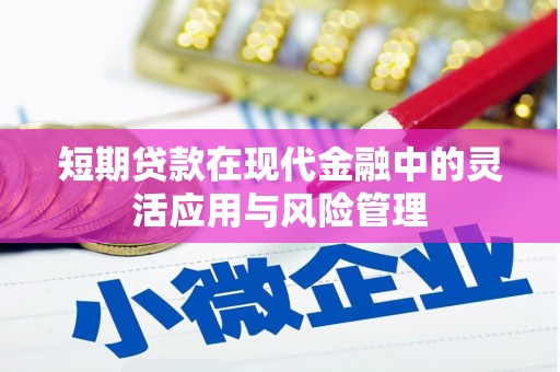 江源短期贷款在现代金融中的灵活应用与风险管理